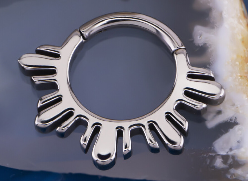 Кольцо-кликер Солнце 1.2 мм (16 G) фото 3